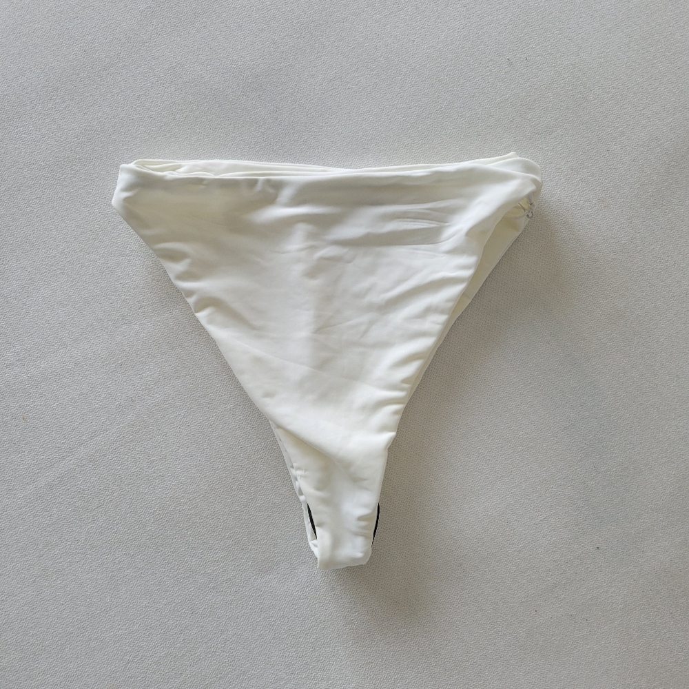 NWT AEXAE by Revolve White Triangle High Cut Cheeky Bikini Bottom